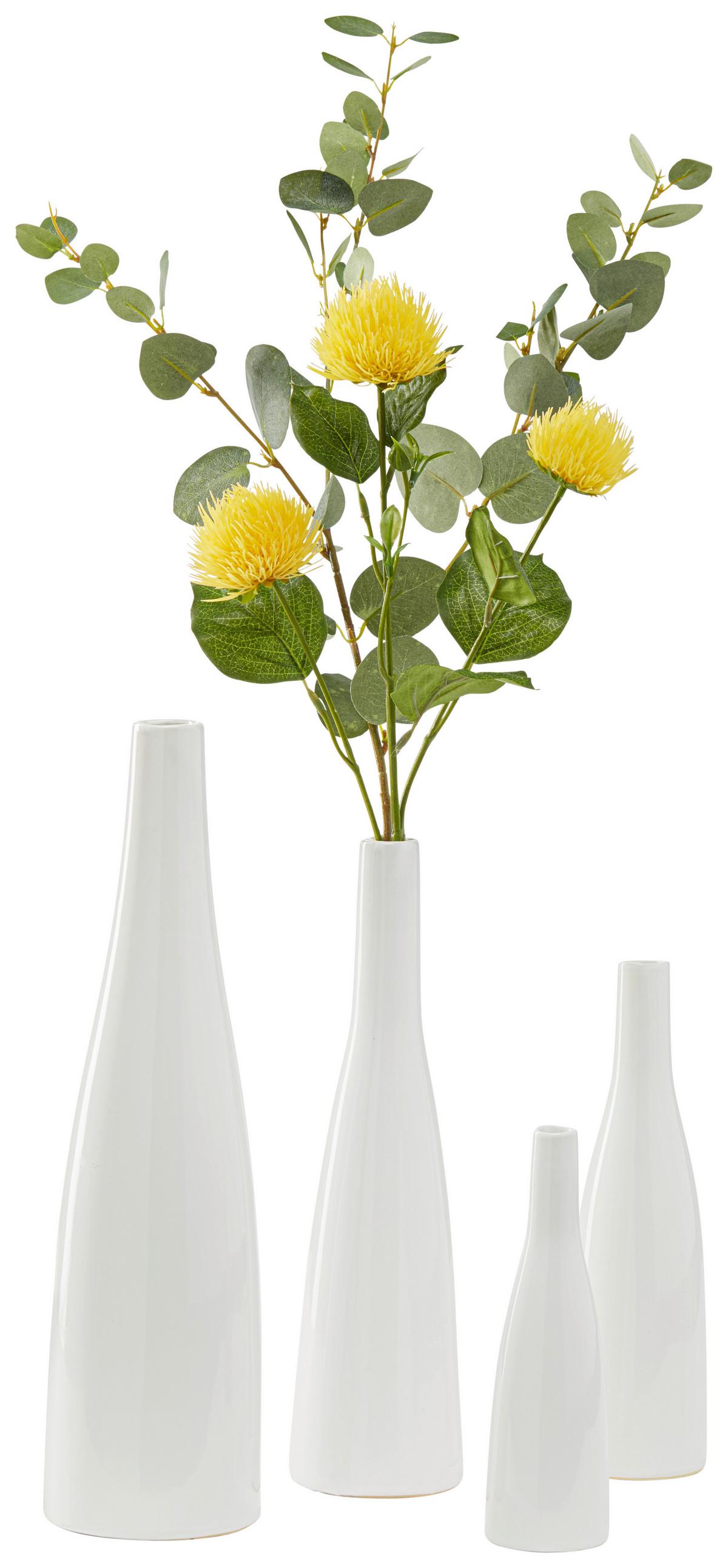 Vase Plancio in Weiss - Weiss, Modern, Keramik (5,5/20.5cm) - Modern Living