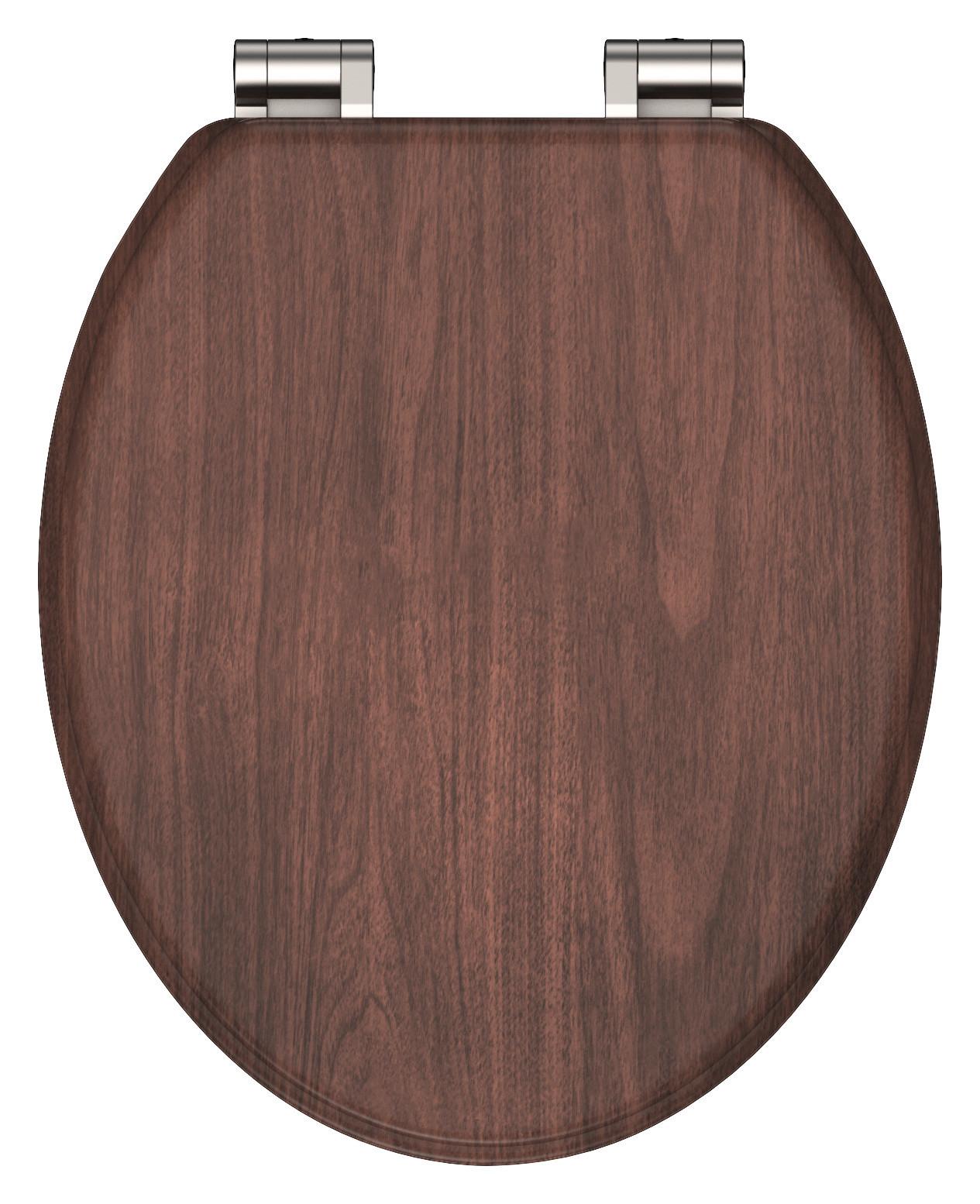 WC-Sitz Dark Wood mit Absenkautomatik - Dunkelbraun, MODERN, Holzwerkstoff (37,5/2,2/43,5cm) - Mömax