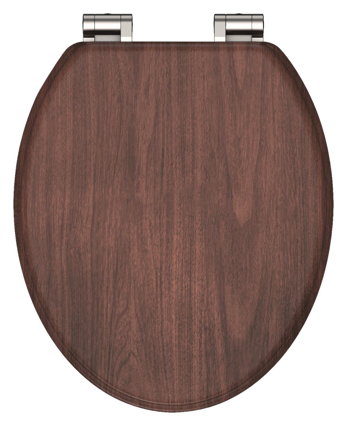 WC-Sitz Dark Wood mit Absenkautomatik - Dunkelbraun, MODERN, Holzwerkstoff (37,5/2,2/43,5cm) - Mömax