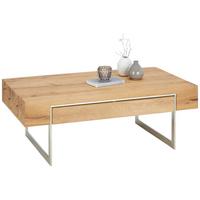 Couchtisch in Eichefarben - Edelstahlfarben/Eichefarben, KONVENTIONELL, Holz/Holzwerkstoff (110/60/40cm) - Zandiara