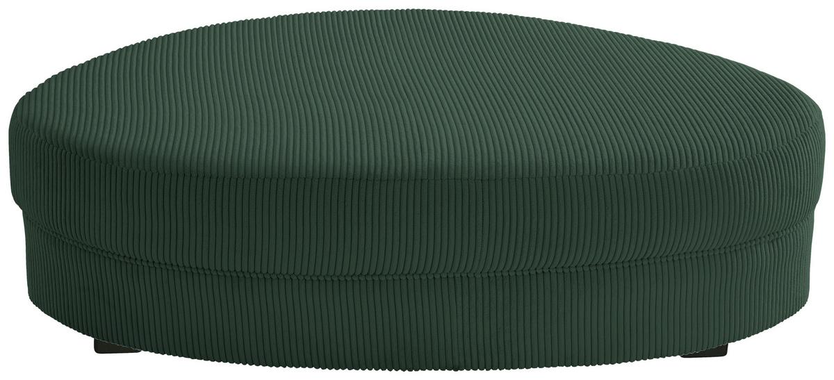 Wohnlandschaft Limoncello m. Hocker ca.300x160cm Dunkelgrün - Dunkelgrün/Schwarz, Design, Kunststoff/Textil (300/160cm) - Livetastic