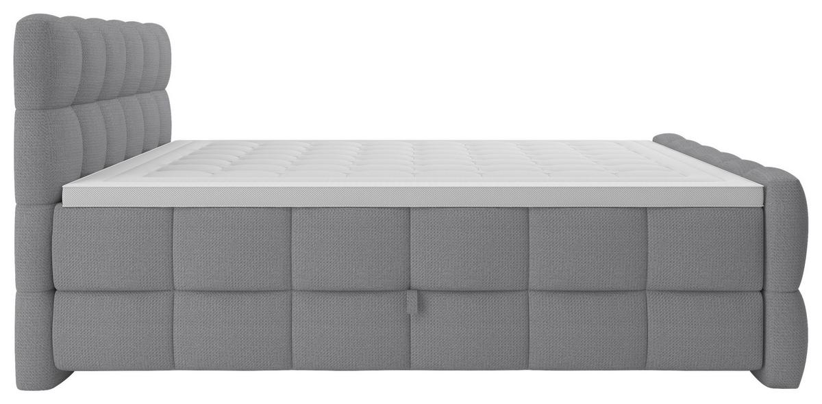 Boxspring Krevet Brisbane - siva/crna, Trend, drvni materijal/drvo (120/200cm) - Premium Living