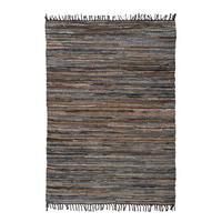 Flachwebeteppich Sonipat 110 Braun/mult 120x180 - Multicolor/Braun, Basics, Leder/Textil (120/180cm) - Kayoom