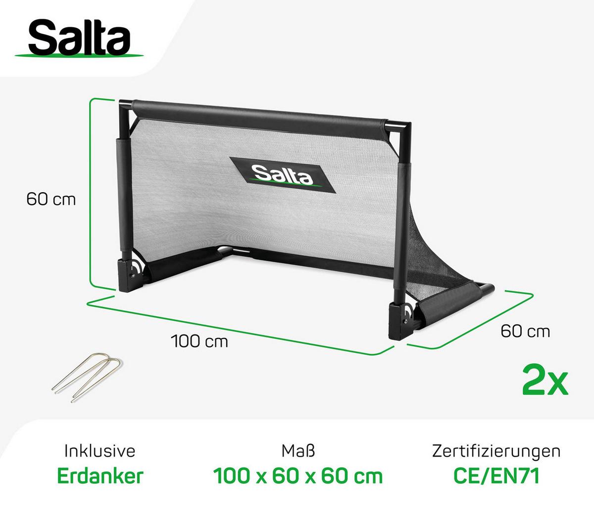FUßBALLTOR SALTA CHALLENGE - Schwarz, KONVENTIONELL, Metall (100/60/60cm) - Salta