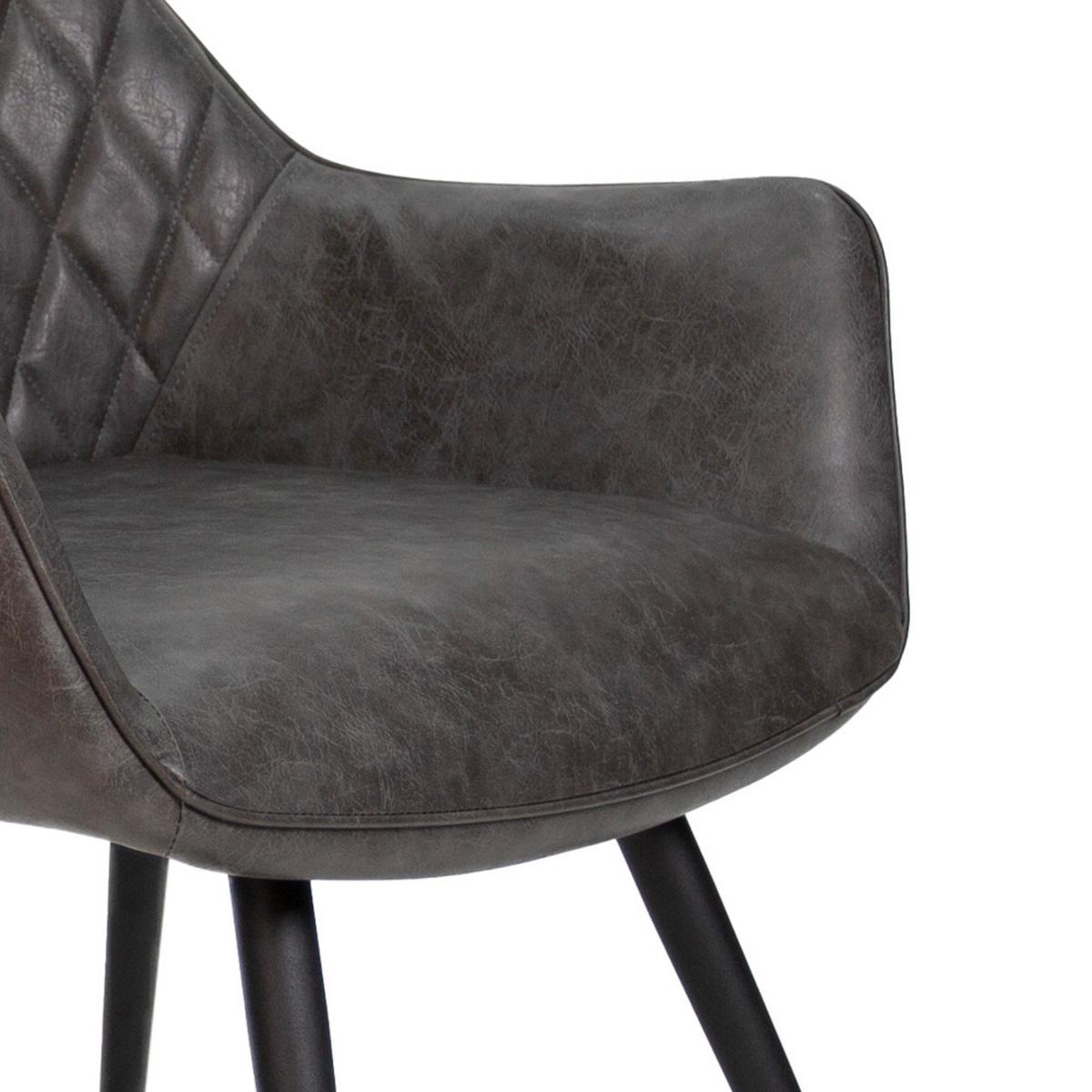 STUHL-SET COSE - Anthrazit/Schwarz, KONVENTIONELL, Textil/Metall (62/83/60cm) - MID.YOU