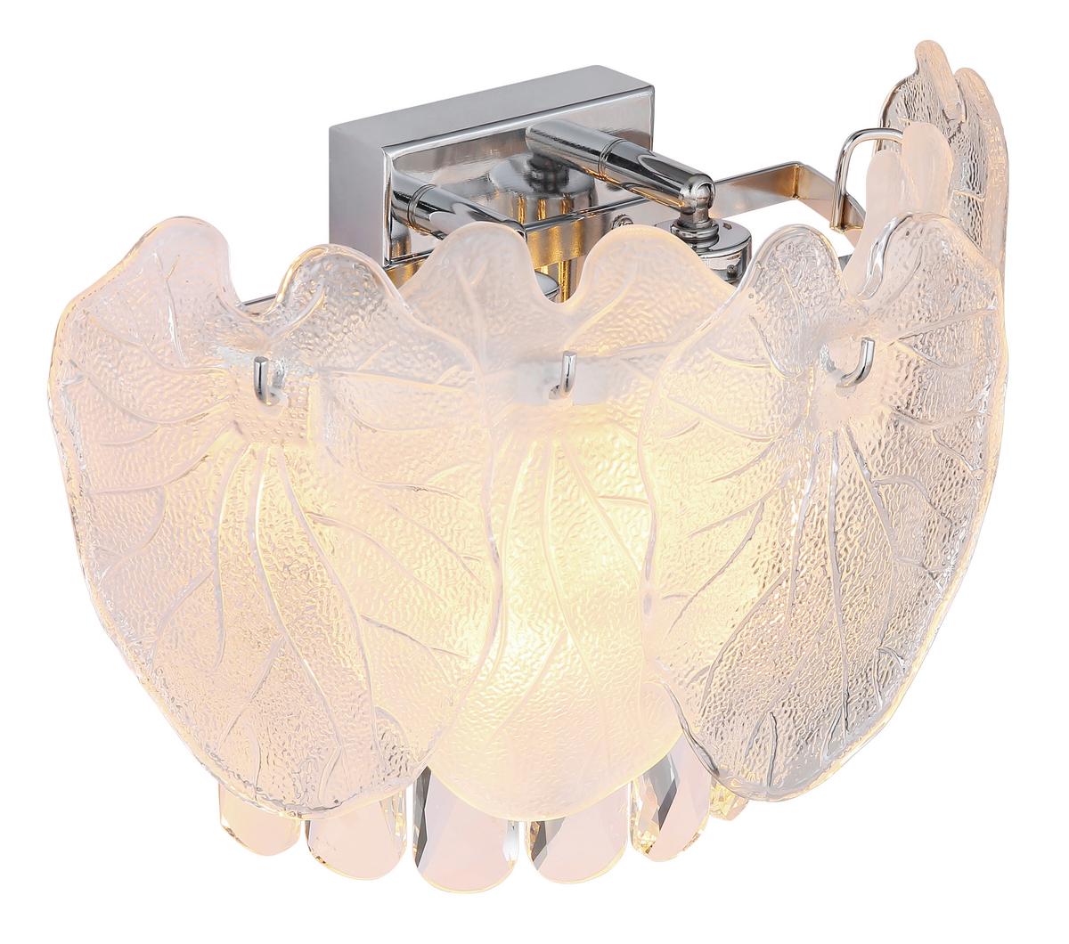 WANDLEUCHTE 15888W - Klar/Chromfarben, Konventionell, Glas/Metall (31,5/15,5/20,8cm) - Globo