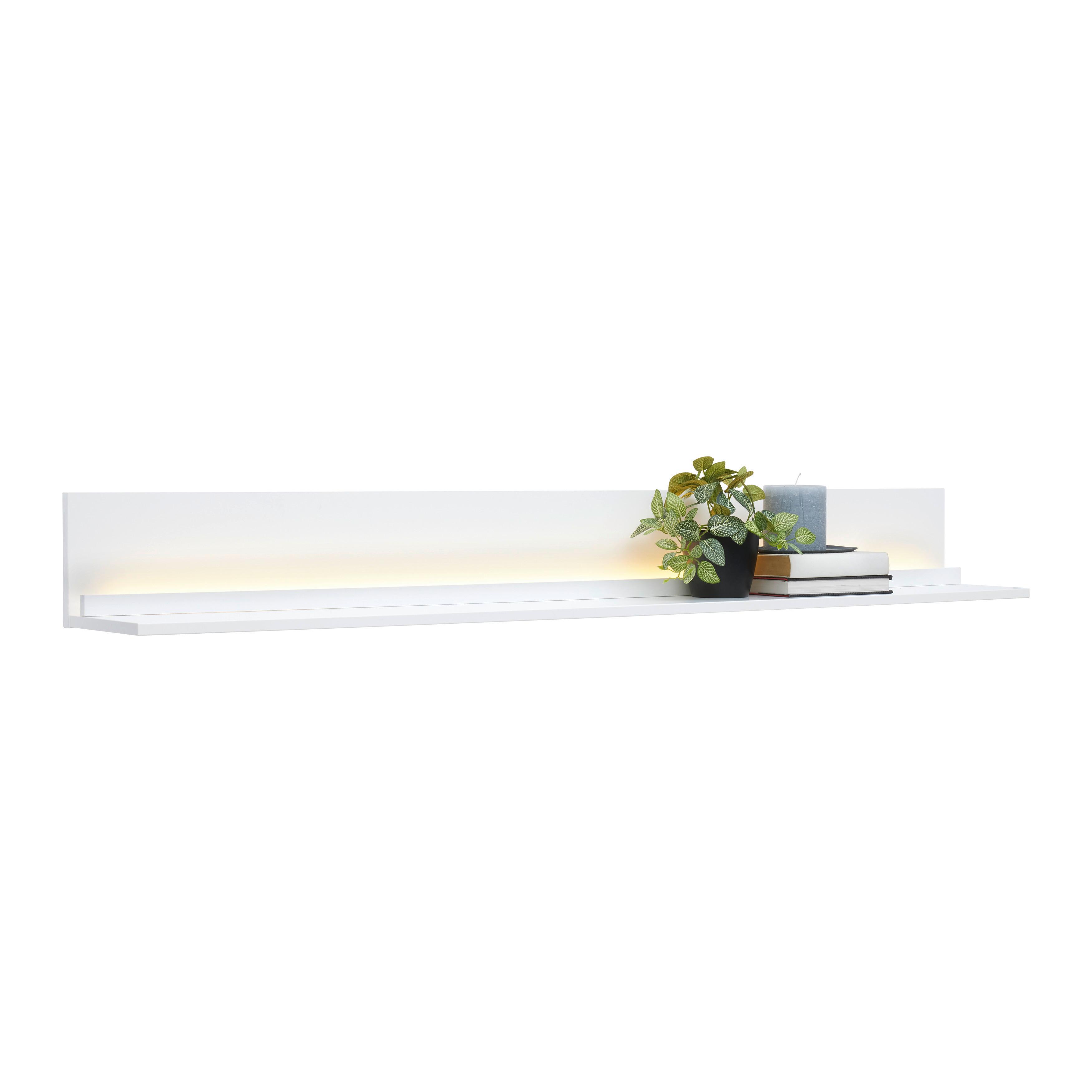 Winkelbaord Florenz Weiß - Weiß, MODERN, Holzwerkstoff (160/18/21,6cm) - Premium Living