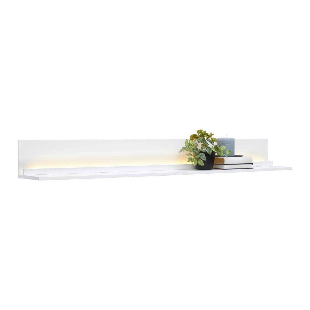 Winkelbaord Florenz Weiß - Weiß, MODERN, Holzwerkstoff (160/18/21,6cm) - Premium Living