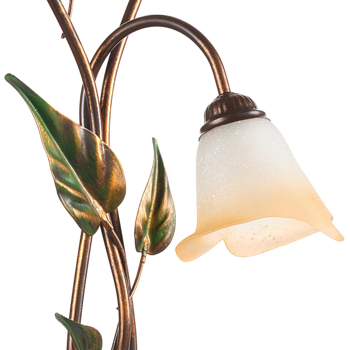 Tischleuchte Miranda Bronze/Olivgrün max. 6 Watt - Bronzefarben/Olivgrün, Natur, Glas/Metall (45/70cm)