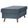 Hocker Valentina Blau Struktur - Blau/Naturfarben, KONVENTIONELL, Holz/Textil (61/43/61cm) - P & B