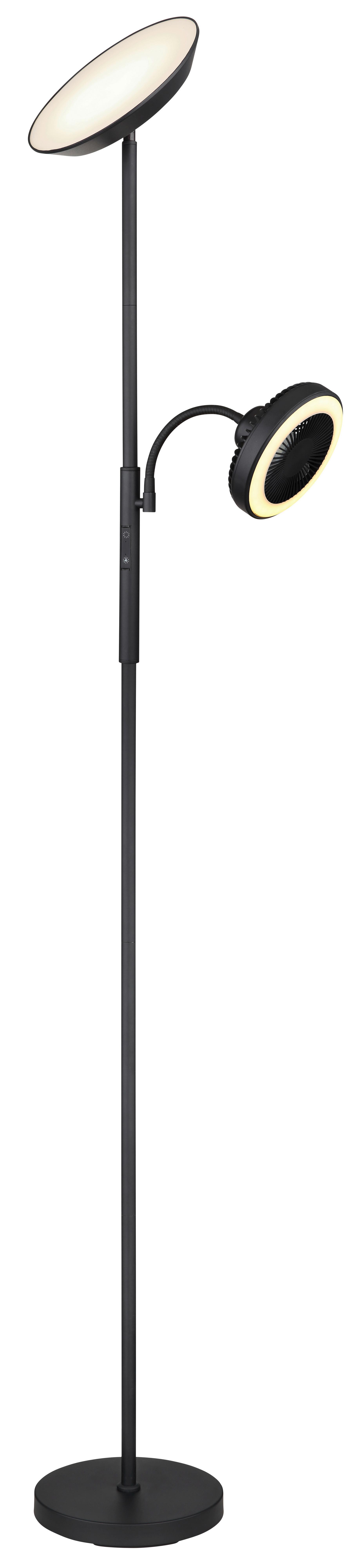 LED-Stehleuchte Davyd Opal/Schwar max. 20 Watt - Opal/Schwarz, KONVENTIONELL, Kunststoff/Metall (33,7/25/178cm) - Globo