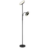 Stoječa Led-svetilka Davyd, S Sijalko - črna/opal, Konvencionalno, kovina/umetna masa (33,7/25/178cm) - Globo