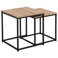 Dvodelna Mizica Peter, Barva Hrasta - črna/naravne barve, Moderno, kovina/leseni material (37,5/40/37cm)