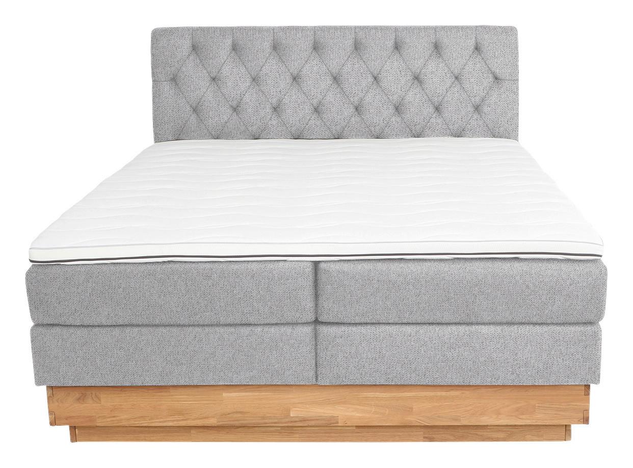 Boxspringbett Marie in Silberfarben ca. 180x200cm - Silberfarben, KONVENTIONELL, Holz/Kunststoff (180/200cm) - Zandiara