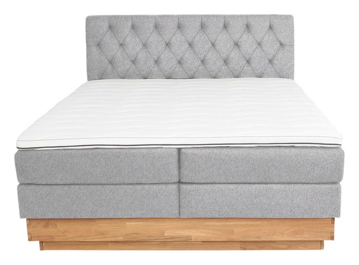 Boxspringbett in Silberfarben ca. 160x200cm - Silberfarben, Holz/Kunststoff (160/200cm) - Zandiara