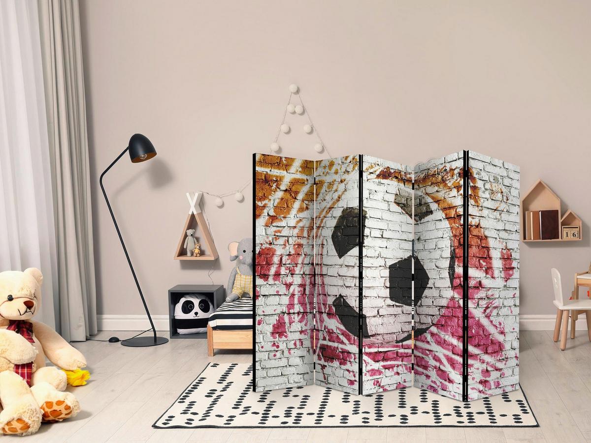 Paravan Street Football I, 5-Delni, Dvostranski - večbarvno, Basics, tekstil/les (225/172/3cm) - artgeist