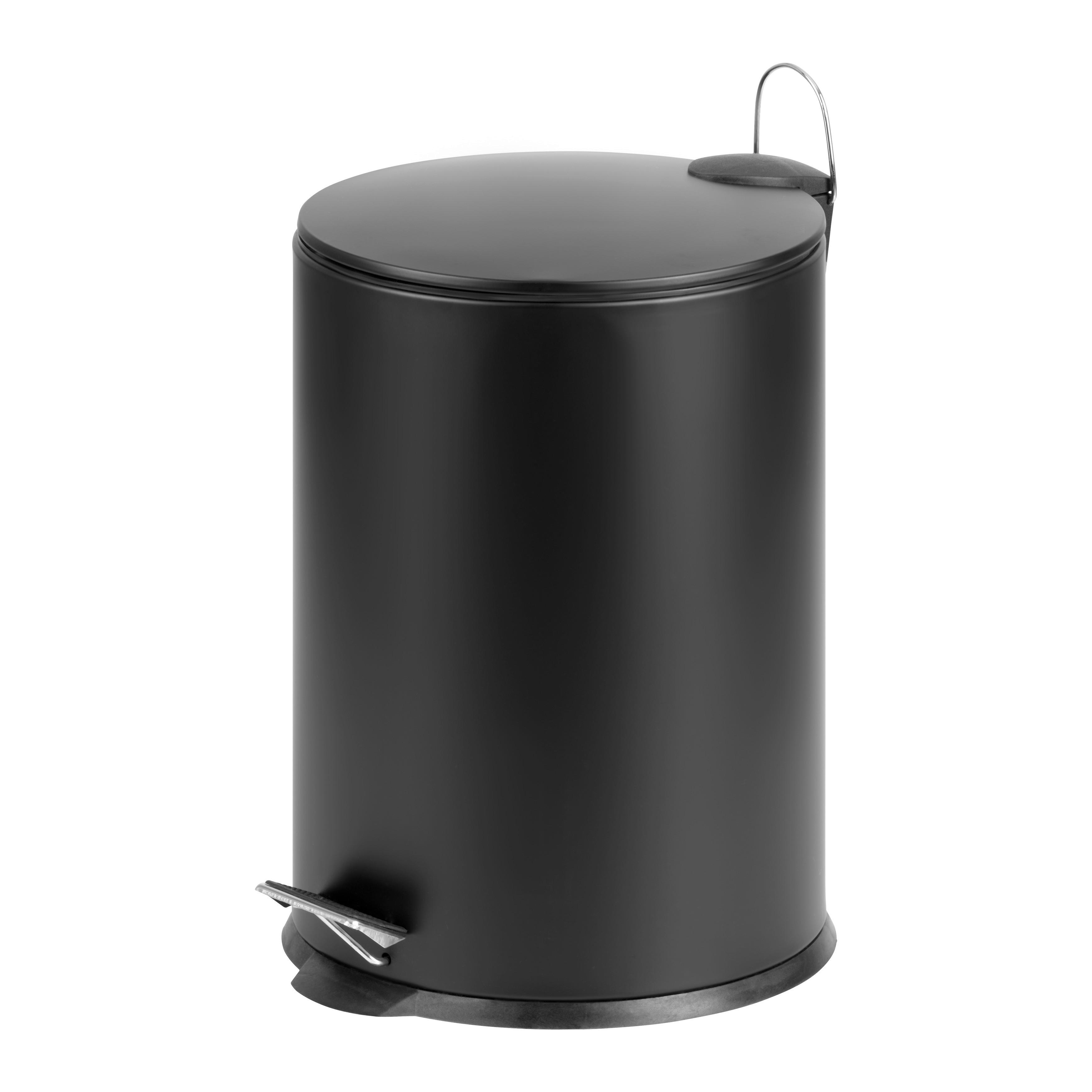 Treteimer James Schwarz Ca. 20 L - črna, Moderno, kovina/umetna masa - Mömax