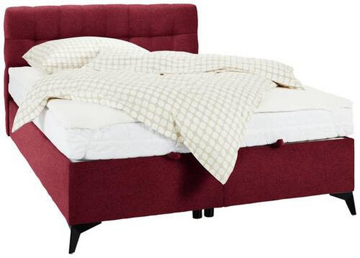 Boxbett in Rot ca. 140x200cm - Rot/Schwarz, KONVENTIONELL, Holzwerkstoff/Kunststoff (140/200cm) - Mömax