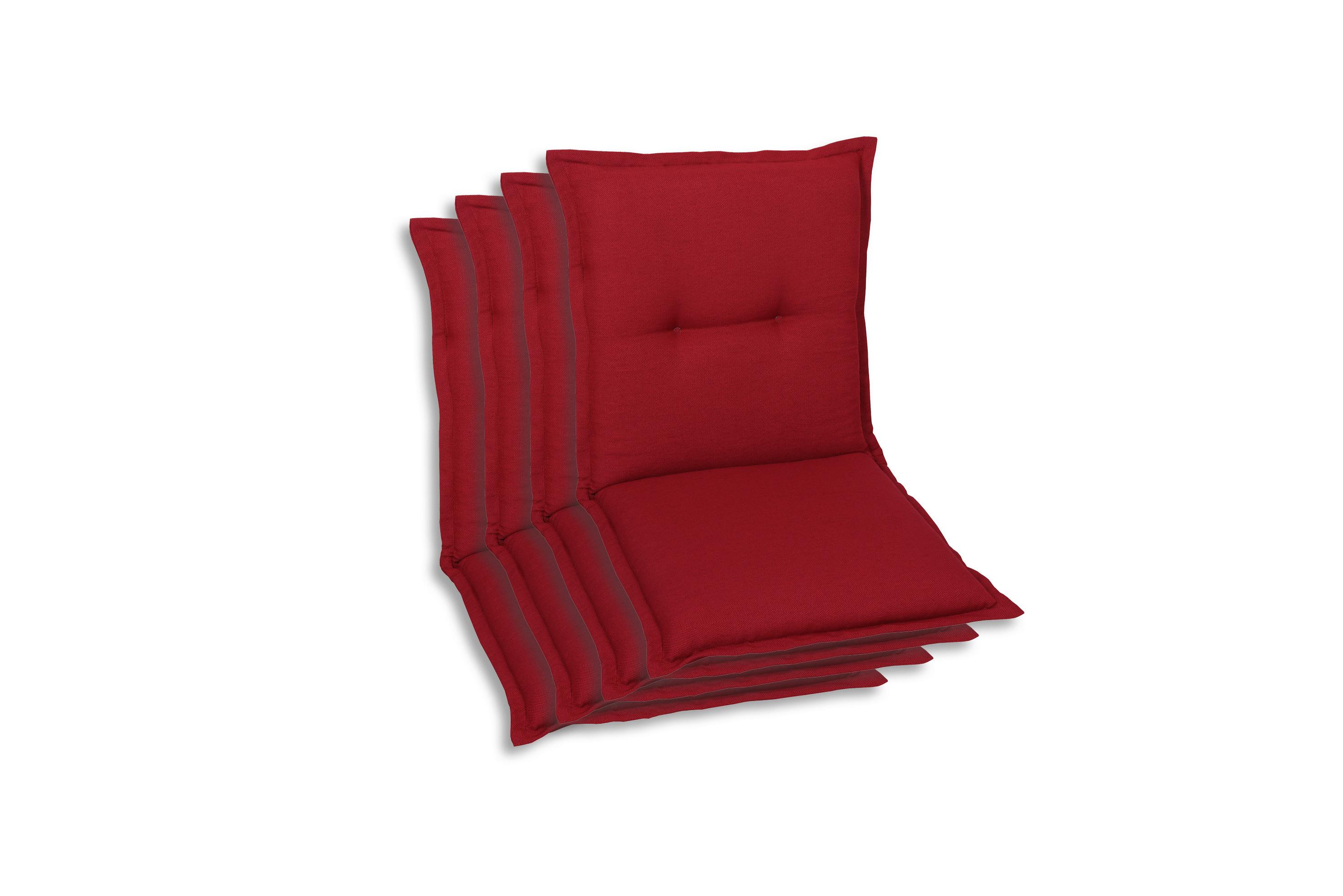 Sesselauflagenset 4-Teilig Kirschrot - Kirschrot, Basics, Textil (50/7/100cm)