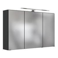 Spiegelschrank Pienza mit LED 3-türig ca. 100x64 cm Grau - Basics, Glas/Holzwerkstoff (100/64/20cm) - Held
