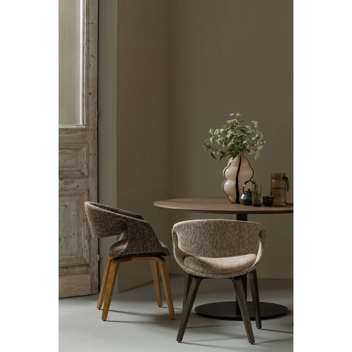 Armlehnstuhl-Set Yossi Braun/Naturfarben B: 57cm - Braun/Naturfarben, MODERN, Holzwerkstoff/Textil (57/78/57cm) - Livetastic