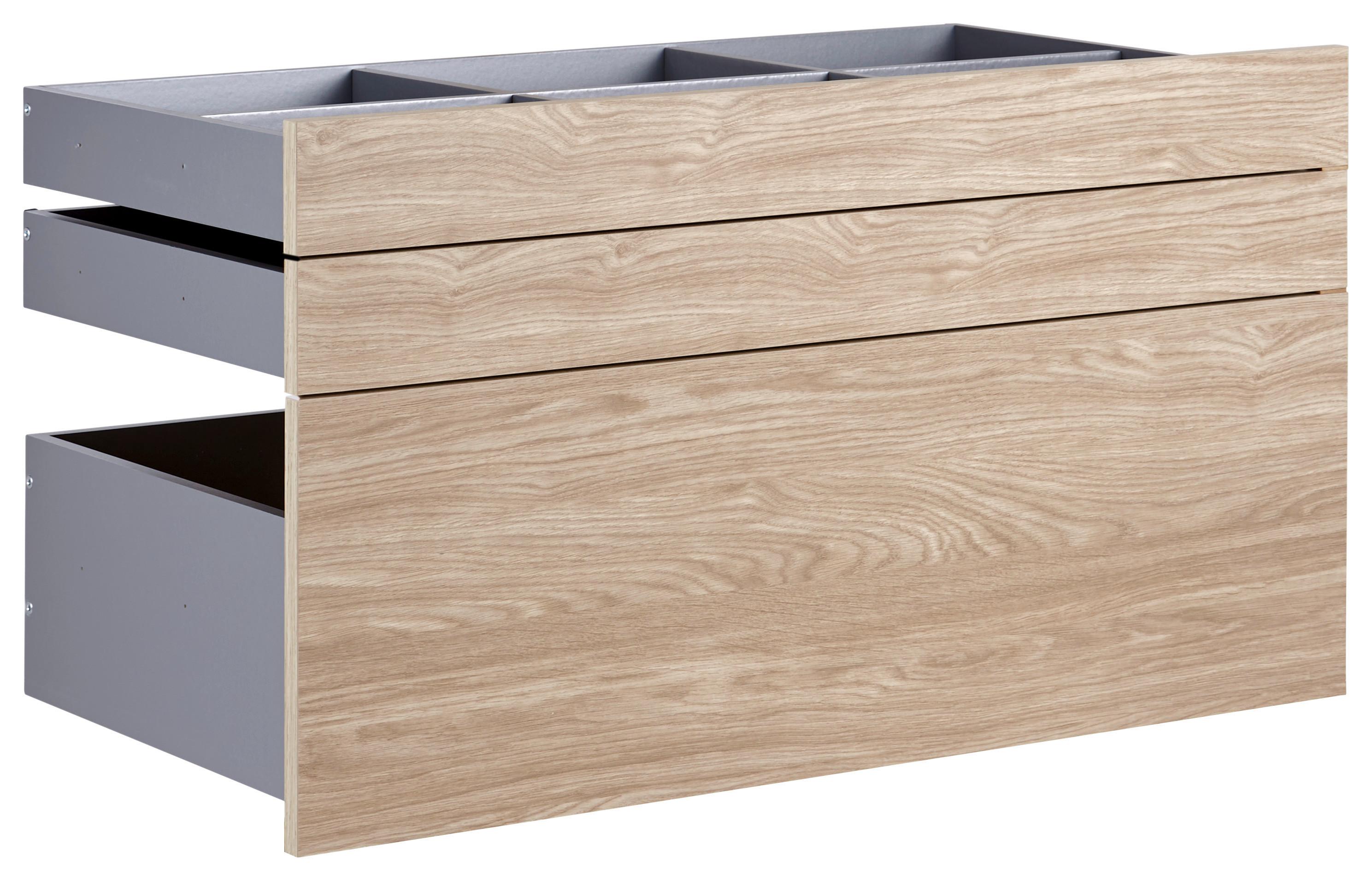 Schubladenset Unit in Eichefarben - Eichefarben, Modern, Holzwerkstoff (91/50,3/47cm) - Based