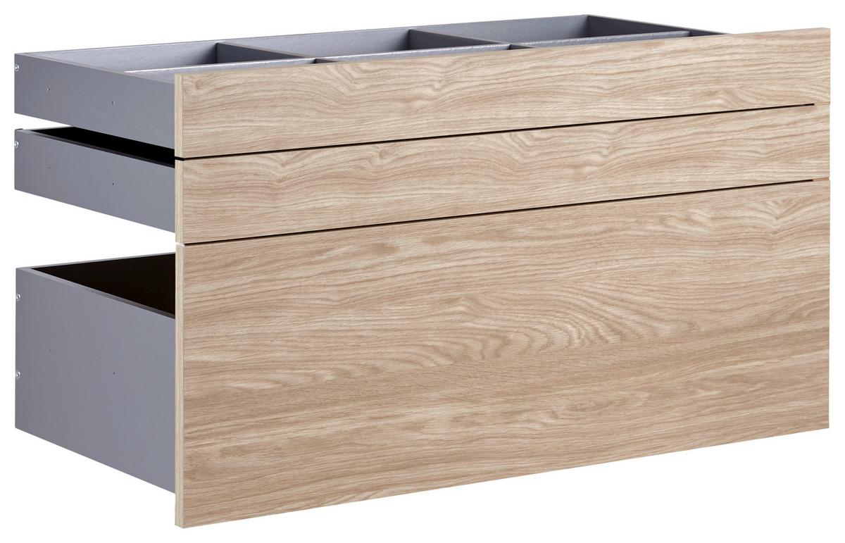 Schubladenset Unit in Eichefarben - Eichefarben, MODERN, Holzwerkstoff (91/50,3/47cm) - Based