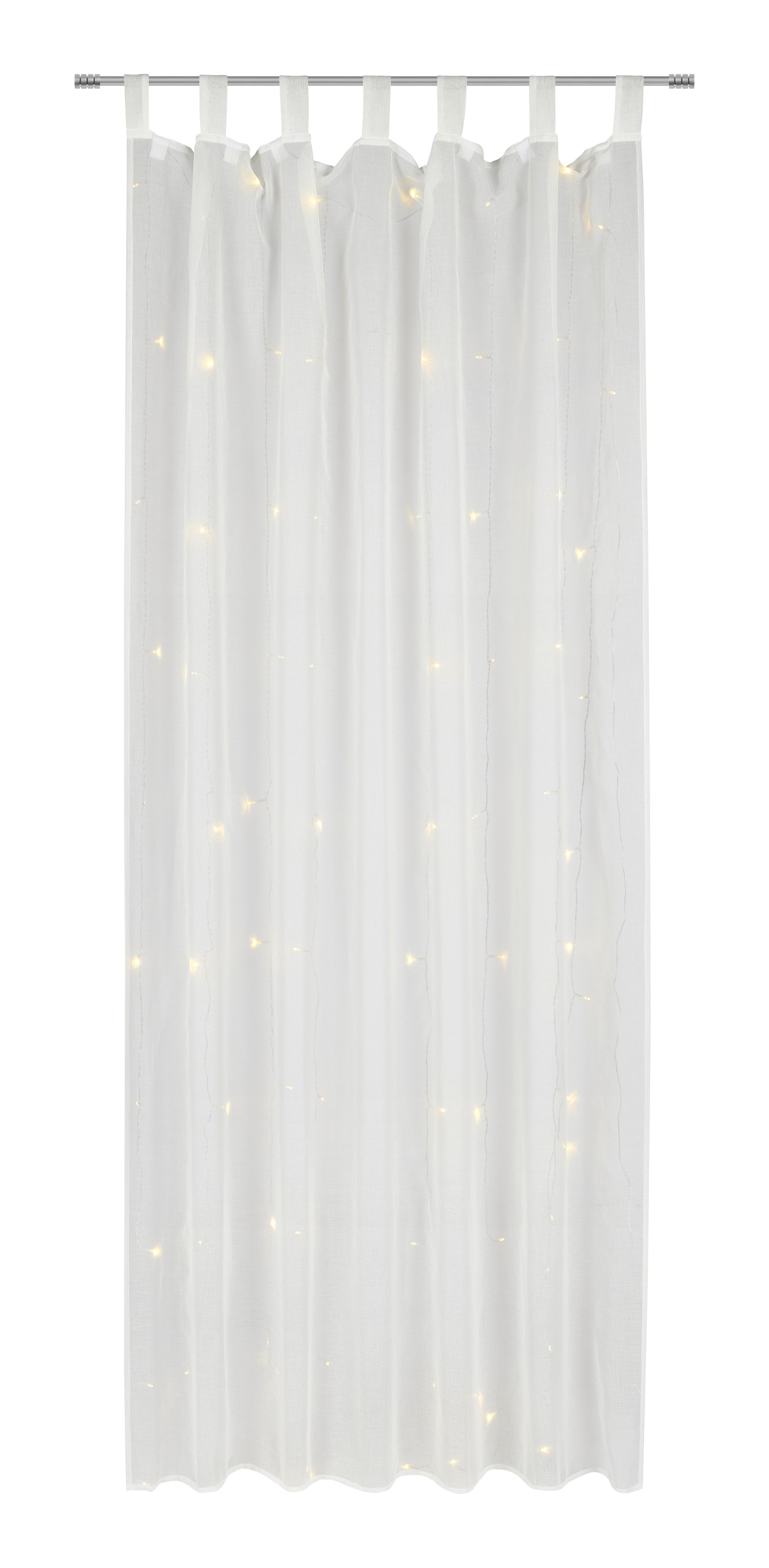 Zavjesa S Omčama Lights - bijela, Romantik / Landhaus, tekstil (140/245cm) - Modern Living