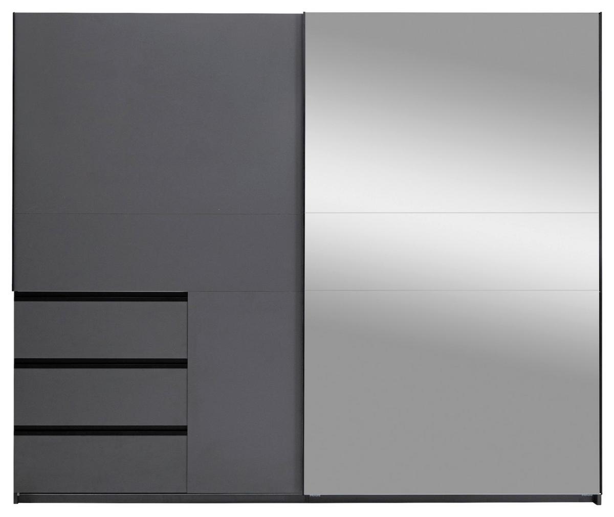 Omara Z Drsnimi Vrati Wilma, Barva Grafita - črna/barve grafita, Moderno, kovina/leseni material (250/210/61,5cm) - P & B