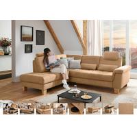 Sedežna Garnitura Pp-La23117 - bež/barve konjaka, Moderno, tekstil/leseni material (221/45/253cm) - Premium Living