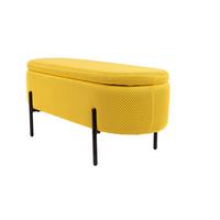 Hockerbank B412827-13 Carla - Gelb/Schwarz, Design, Textil/Metall (95/36/43cm) - Globo
