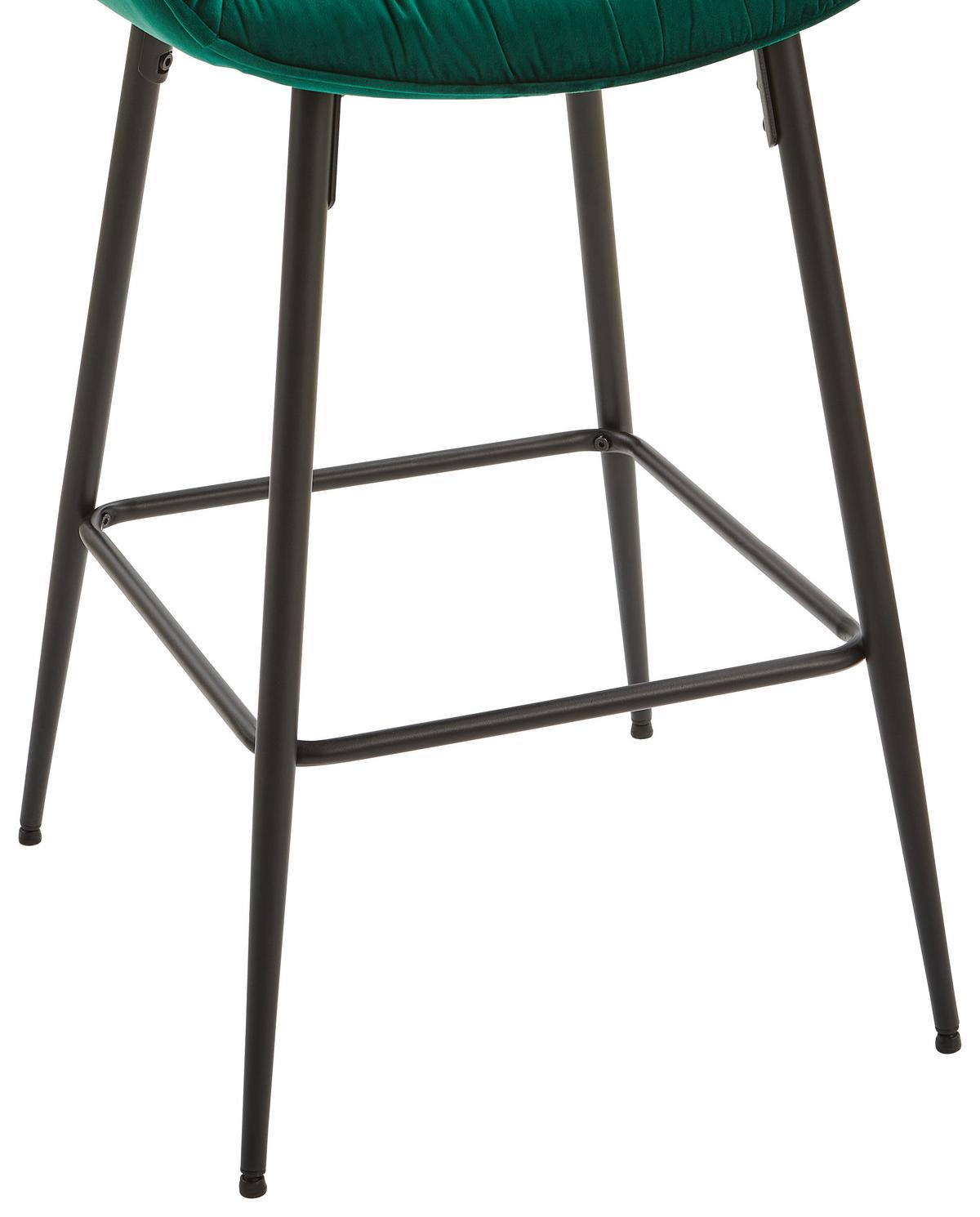 STOŁEK BAROWY LANGFORD - zielony/czarny, Modern, metal/drewno (55/105/57cm) - Livetastic