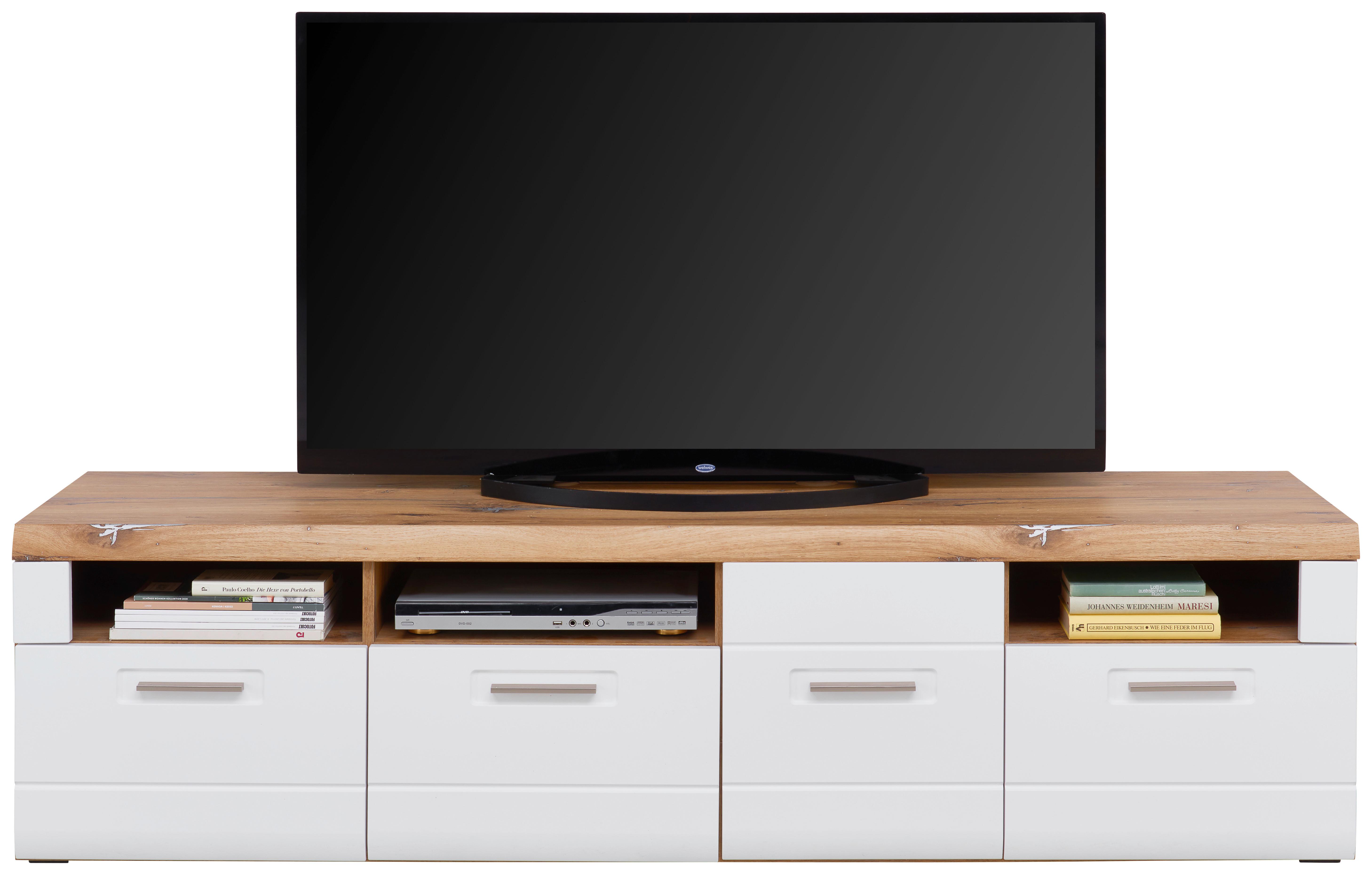 COMODĂ TV AURIS - alb, Modern, material pe bază de lemn (190/49,5/49,6cm) - Modern Living