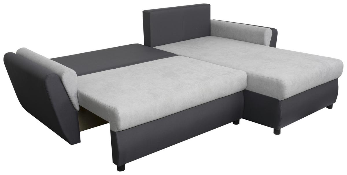 Sedežna Garnitura Lugano 2, Siva, Ležišče, Predal - siva/črna, Konvencionalno, umetna masa/tekstil (229/86/167cm) - Mömax