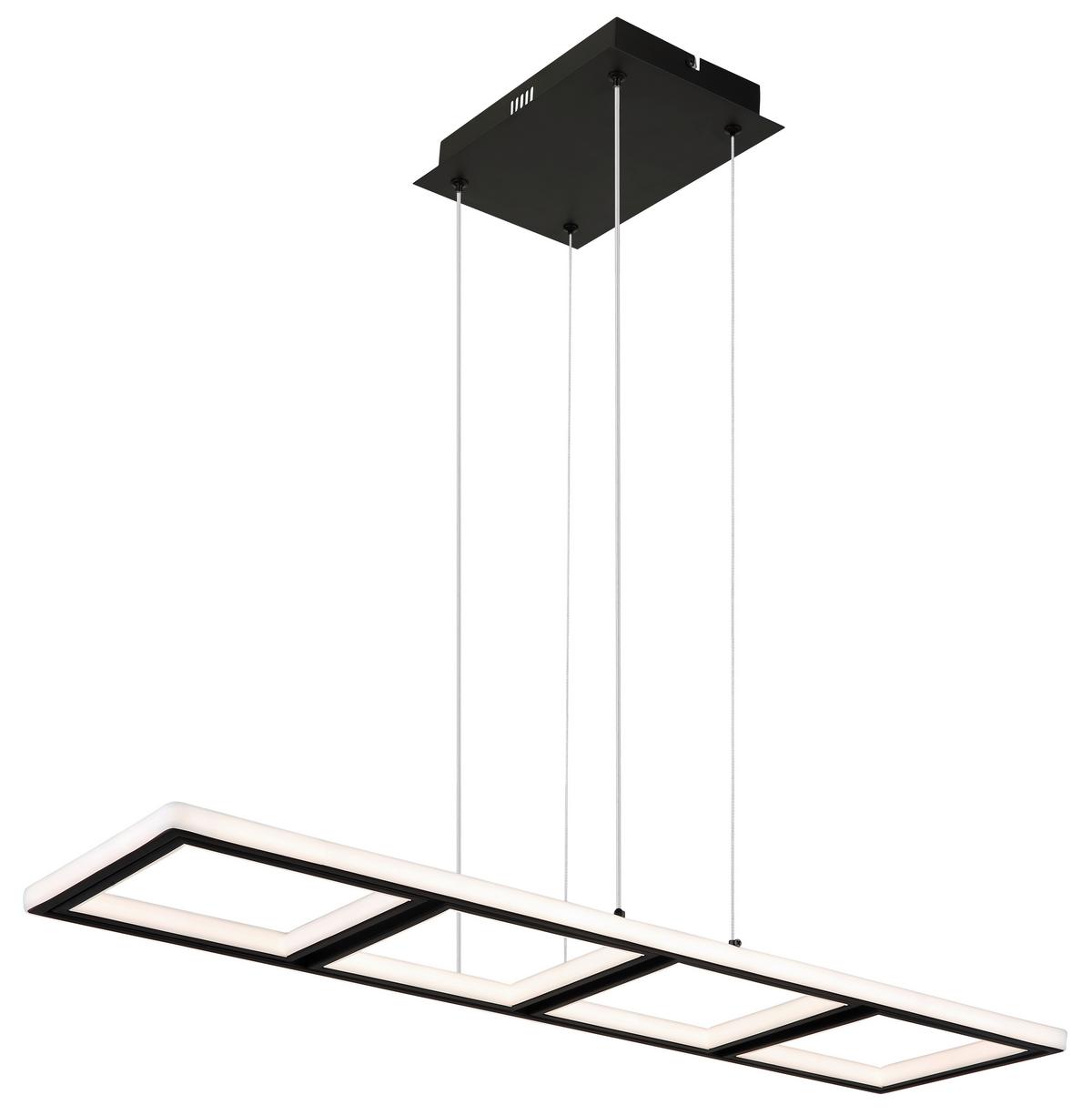 LED-HÄNGELEUCHTE 67194-60 - Opal/Schwarz, Design, Kunststoff/Metall (90/28cm) - Globo