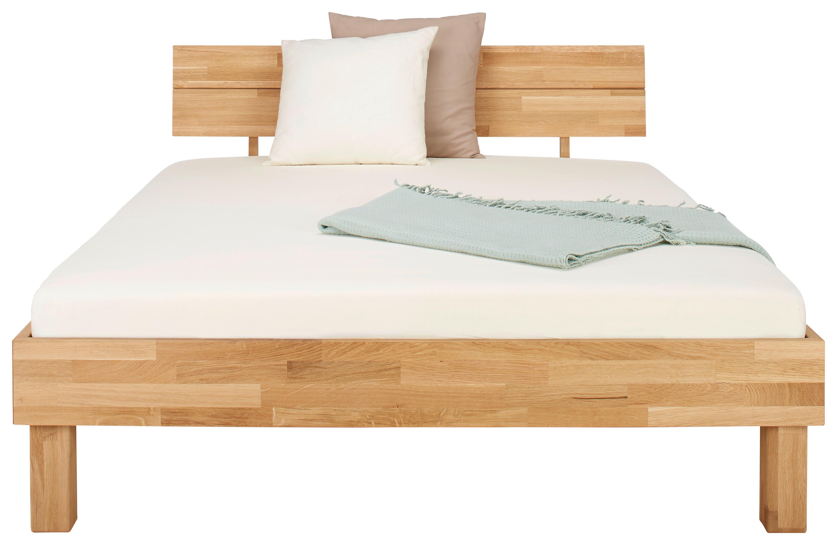 Bett aus Eiche massiv ca. 140x200cm - Eichefarben, KONVENTIONELL, Holz (140/200cm) - Based