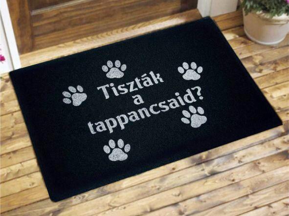 Lábtörlő Tiszták A Tappancsaid? 40/60 - fekete/kék (40/60cm)