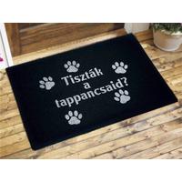 Lábtörlő Tiszták A Tappancsaid? 40/60 - fekete/kék (40/60cm)