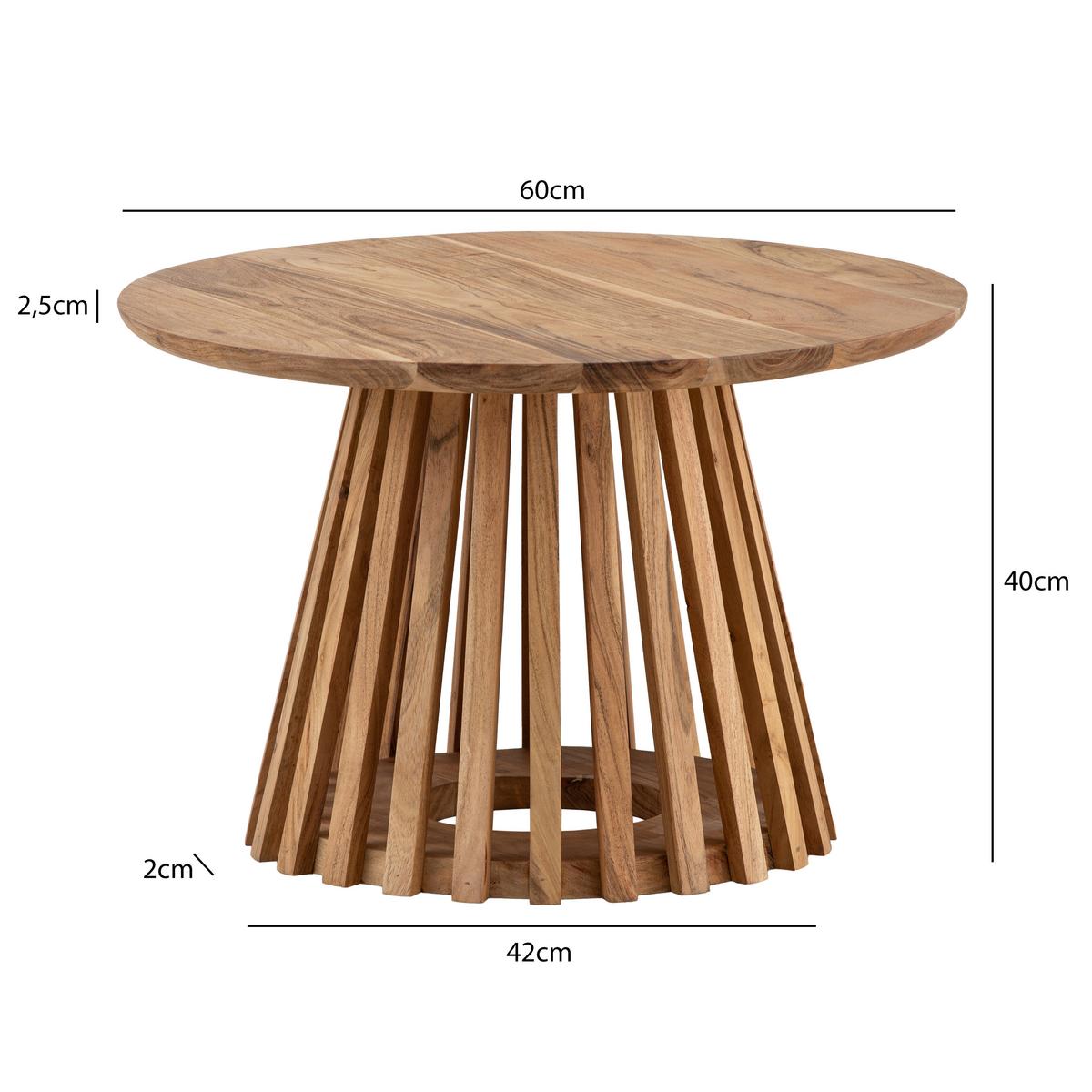 Klubska Miza Akazie, Pravi Les - barve akacije, Design, les (60/40cm) - Livetastic