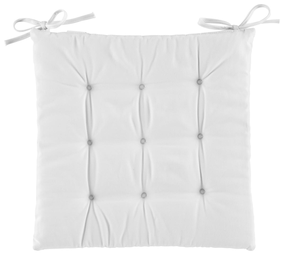 Sitzkissen Lola in Weiss ca. 40x40cm - Naturfarben, Konventionell (40/40/4cm) - Based