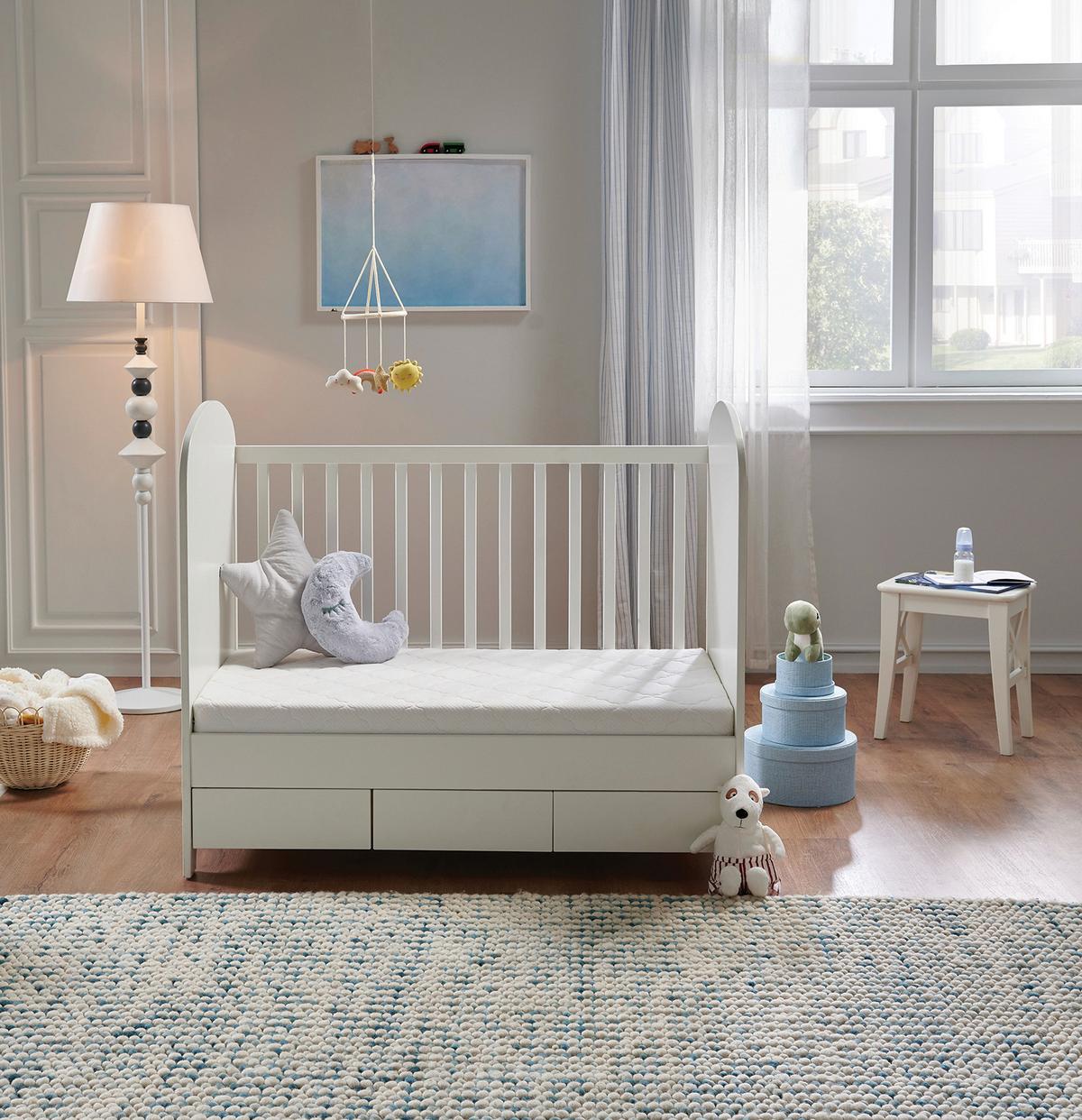 Babymatratze Twiny ca. 70x140 cm Weiß - Weiß, Basics, Textil (70/140cm) - Yatas