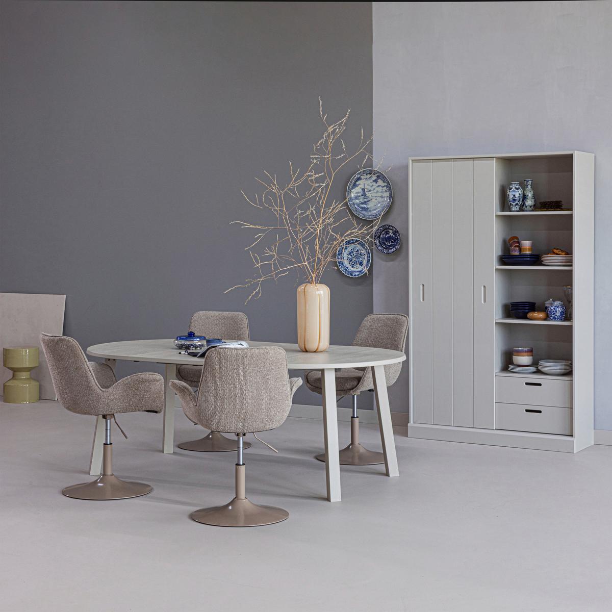 Esstisch Janne Grau L: 120-200cm - Grau, MODERN, Holz (120-200/120/75cm) - Livetastic