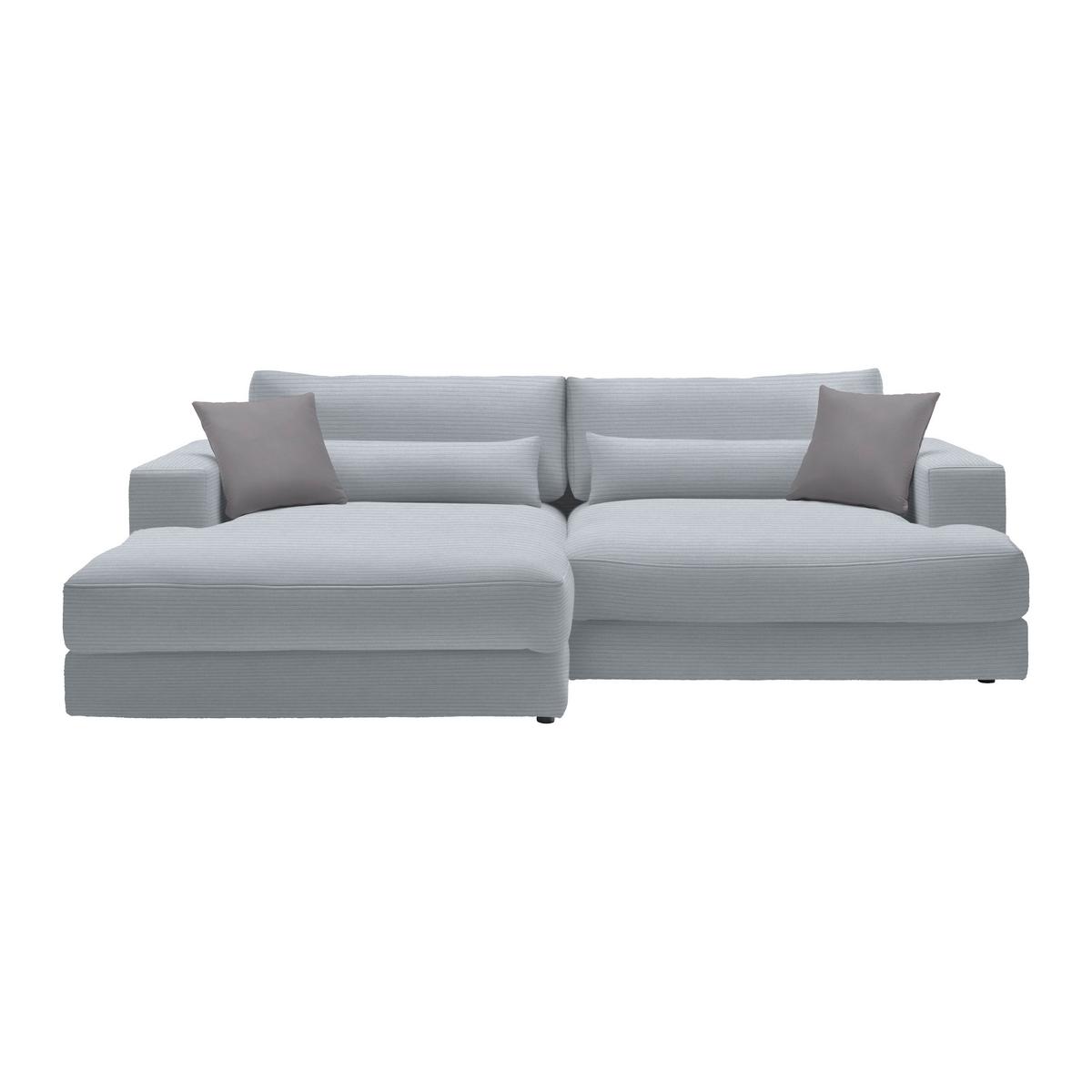 Ecksofa Fabiona links Grau - Schwarz, MODERN, Holz/Kunststoff (194/85/268cm) - Premium Living