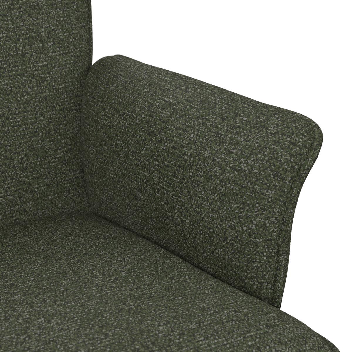 Armlehnstuhl Tess Grün Chenille Drehbar Gepolstert - Schwarz/Grün, MODERN, Holz/Textil (64/90/63cm) - Bessagi Home