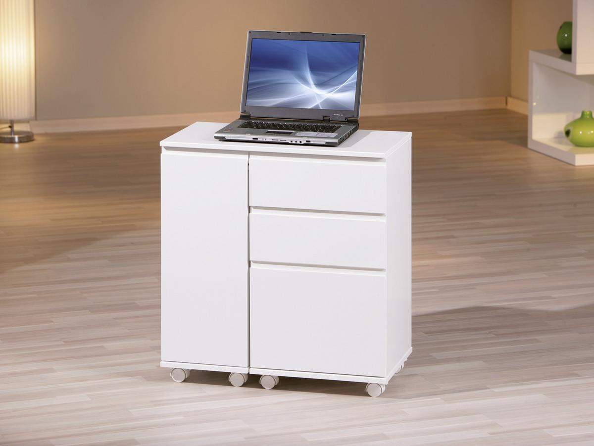 Multifunkcijska Pisalna Miza Laptop Office, Bela - bela, Konvencionalno, leseni material (66/37/72cm)