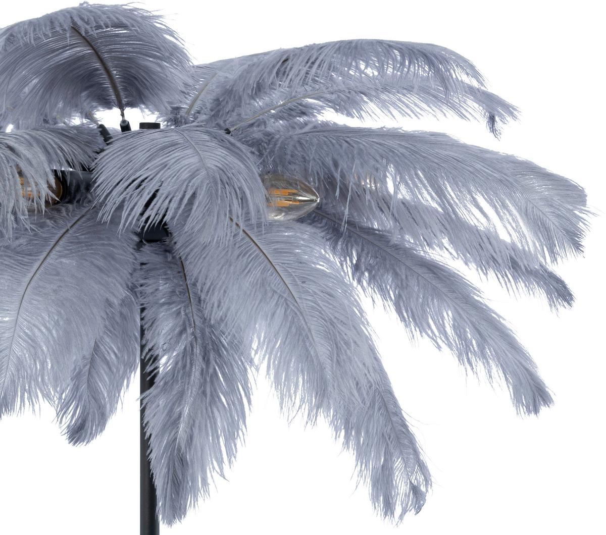LAMPA STOJĄCA PALMA - czarny/szary, Trend, metal/tkanina (55/160cm) - Novel