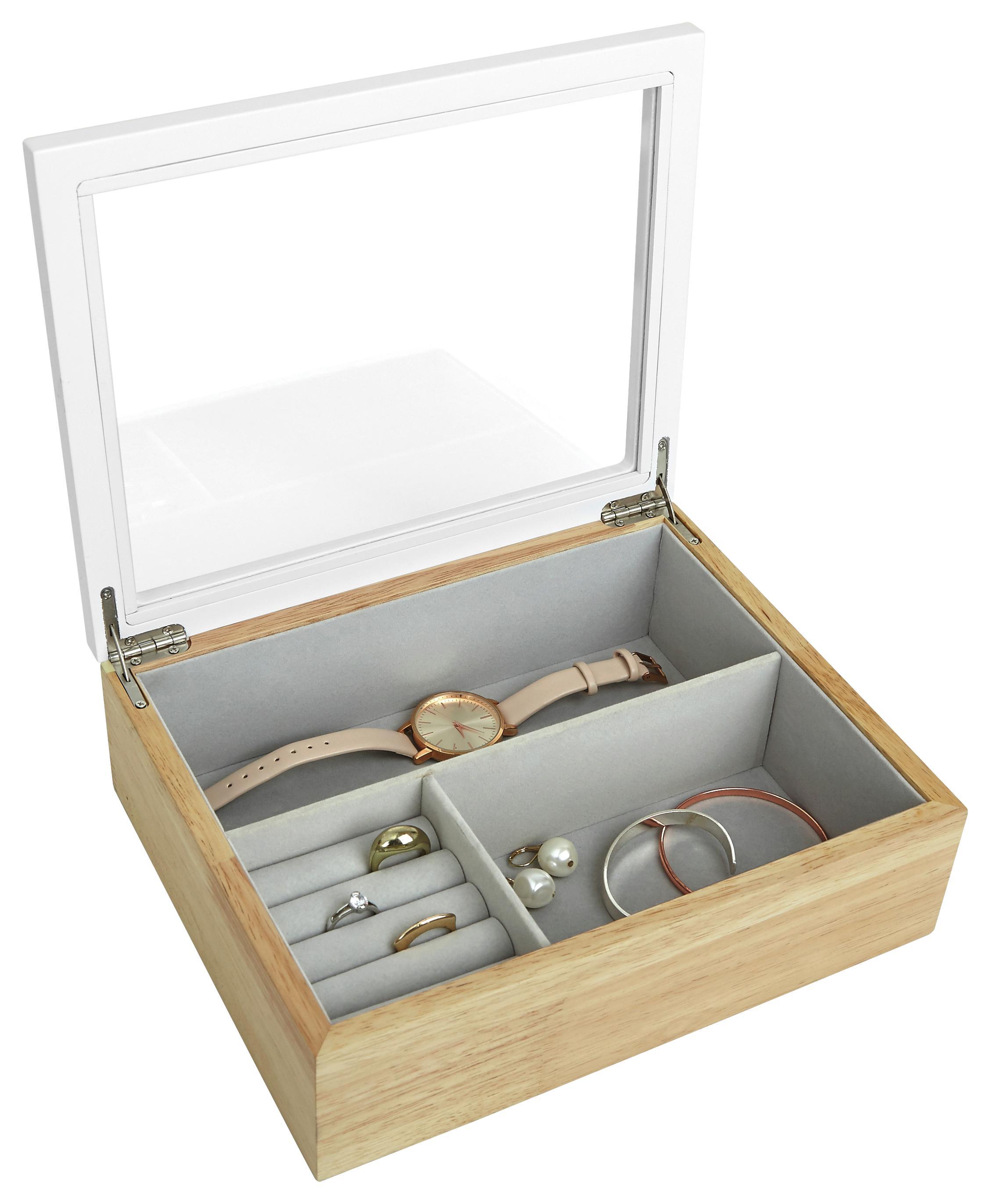 Schmuckbox Flora Hellbraun/Weiß - Hellbraun/Weiß, Holz/Holzwerkstoff (25,4/20,32/7,62cm) - Mömax modern living