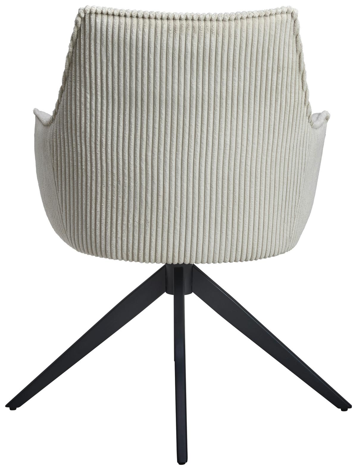 KRZESŁO Z PODŁOKIETNIKAMI YUKI - beżowy/czarny, Lifestyle, metal/tkanina (61/87/65cm) - MID.YOU