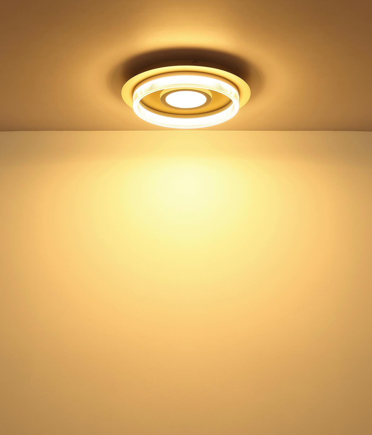 Led-deckenleuchte 48046d1 Zara - Sandfarben/Weiss, Design, Kunststoff/Metall (40/8,5cm) - Globo
