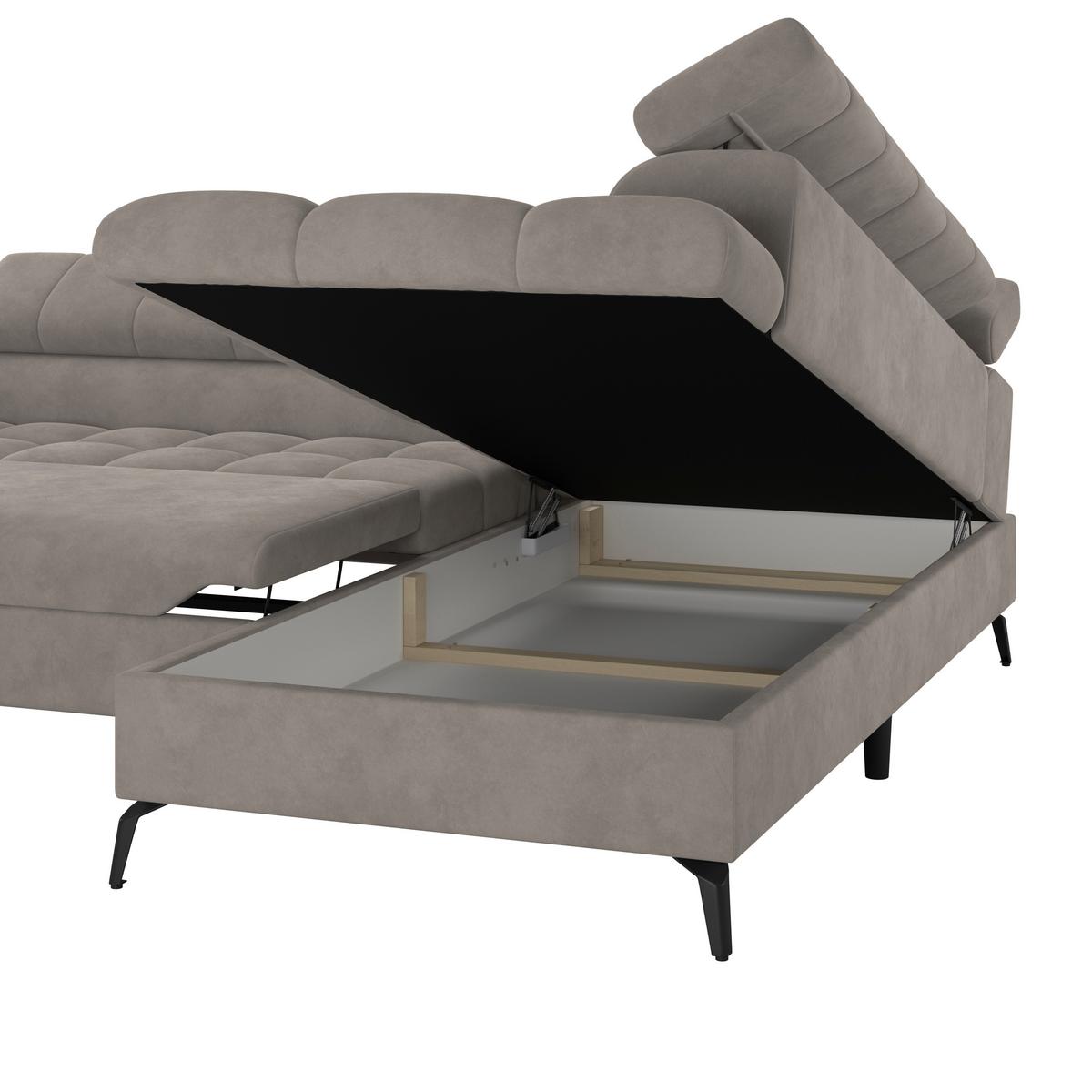 Kutna Garnitura Volf - siva/crna, Trend, tekstil/metal (261/203cm) - Modern Living